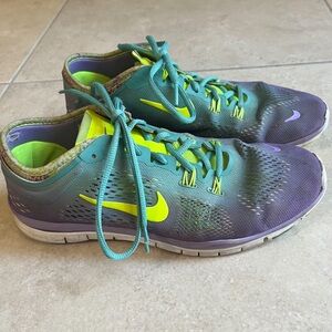 Nike Free 5.0 Teal and Purple Running Shoes